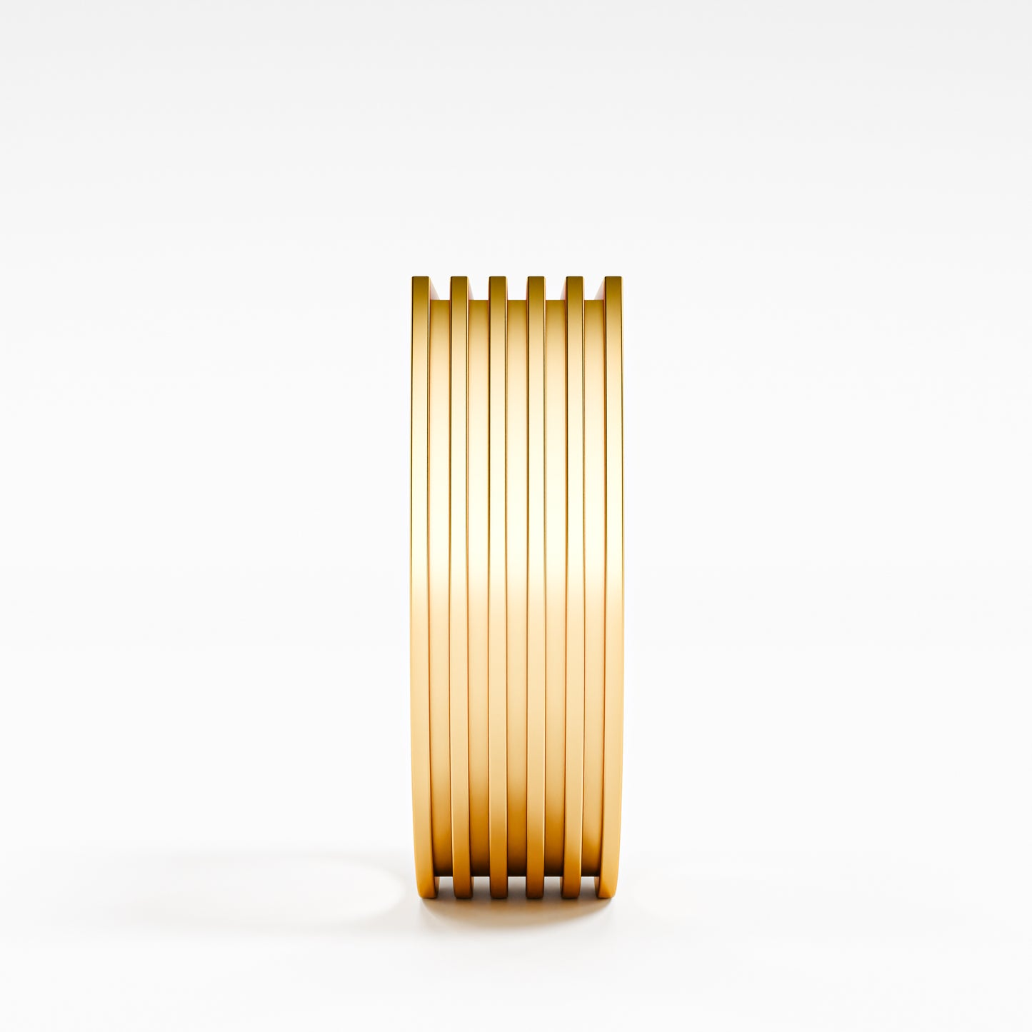 14K Solid Gold Men's Grooved Band Ring | Vertical Stripe Flat Top Statement Ring | Men's Wide Gold Band | Minimalist Men's Wedding Ring | Gift for Him | Bold Fine Jewelry