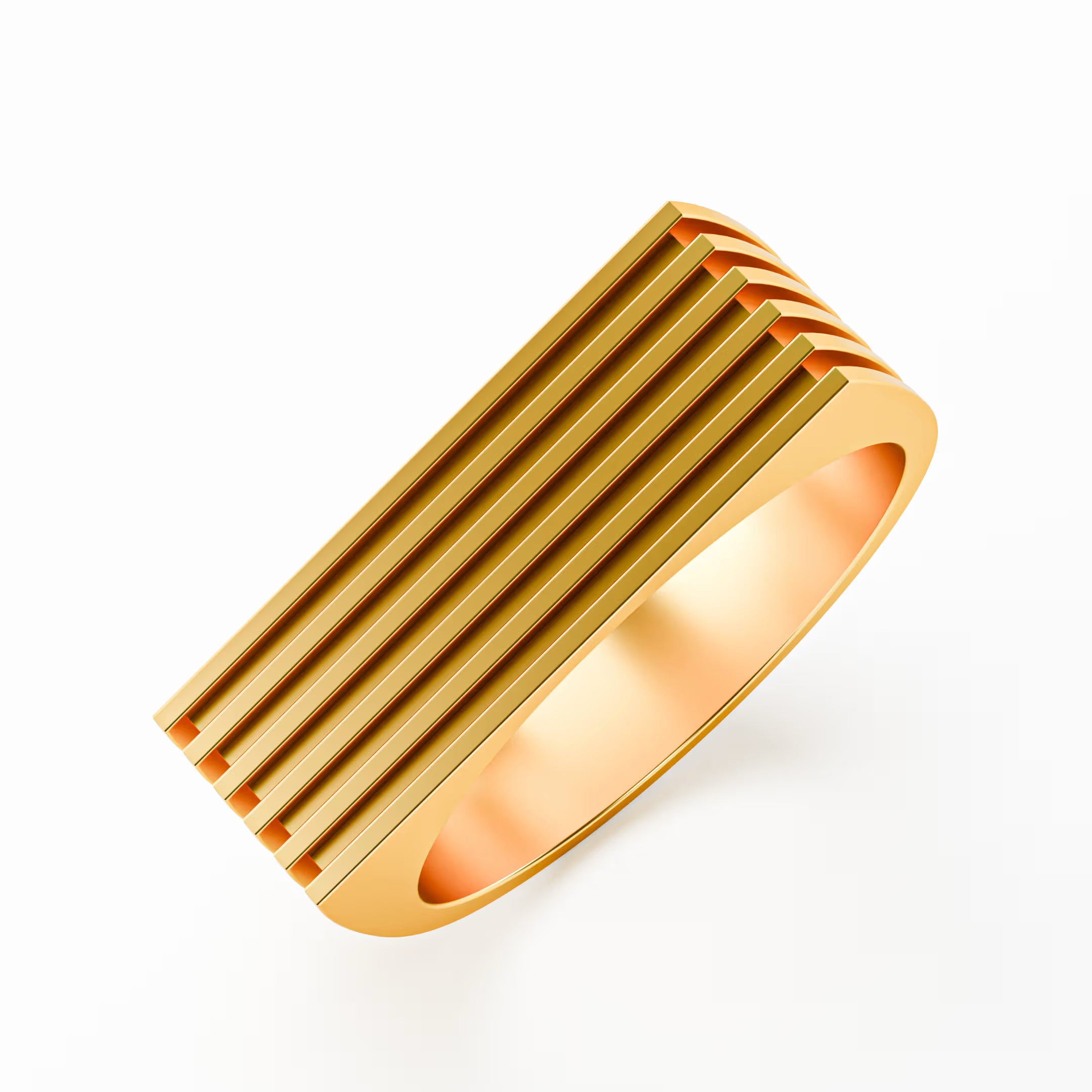 The Architect - Men's Grooved Stripe Band Ring by Gehnok