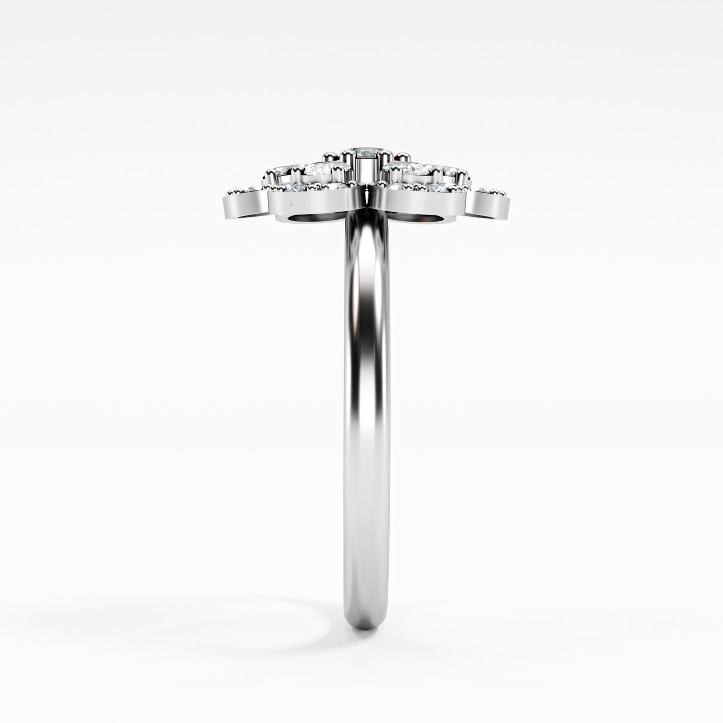 The Blossom - Two-Tone Gold Floral Diamond Cluster Ring by Gehnok
