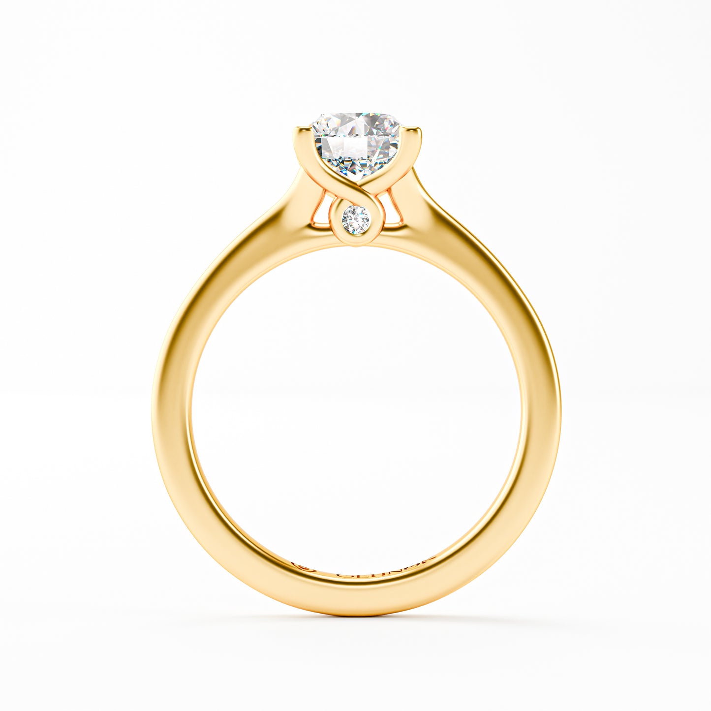 14K Solid Gold Classic Solitaire Diamond Engagement Ring | Round Brilliant Diamond | Cathedral 4-Prong Setting | Timeless Proposal Ring for Her | Fine Jewelry Gift
