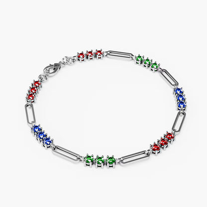 The Prism - Women's Rainbow Multi-Color Gemstone Paperclip Chain Bracelet