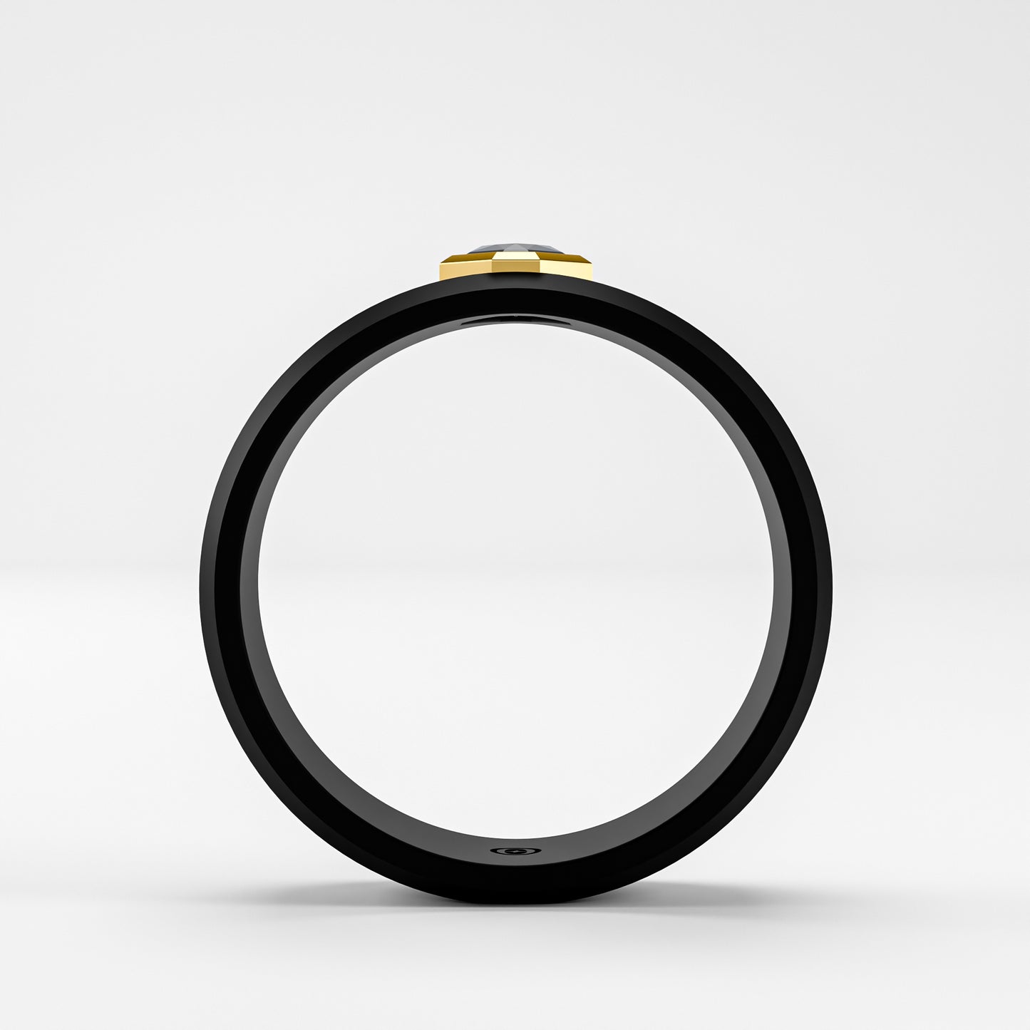 The Onyx Hex - Black Diamond Octagon Bezel Ring