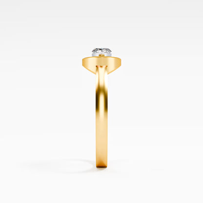 Marquise Eye-Halo Solitaire Ring