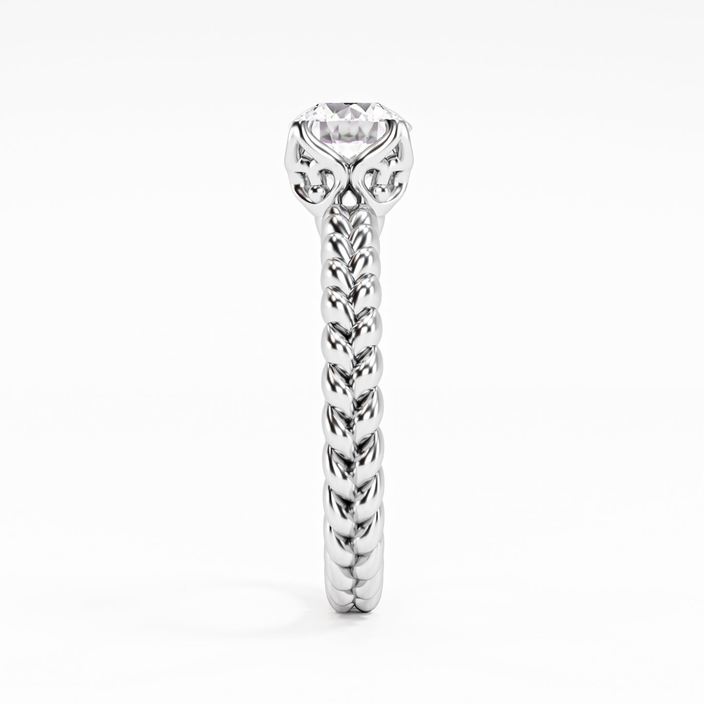 The Rope Solitaire - Twisted Braid Diamond Ring by Gehnok