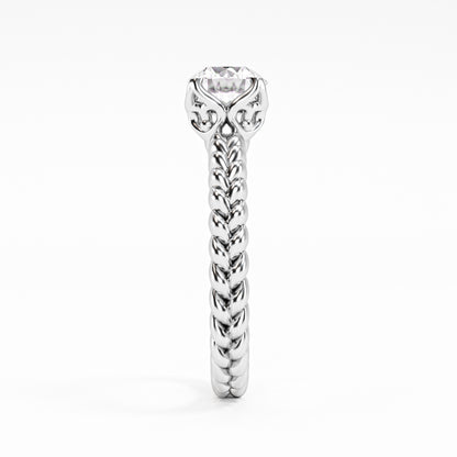 The Rope Solitaire - Twisted Braid Diamond Ring by Gehnok