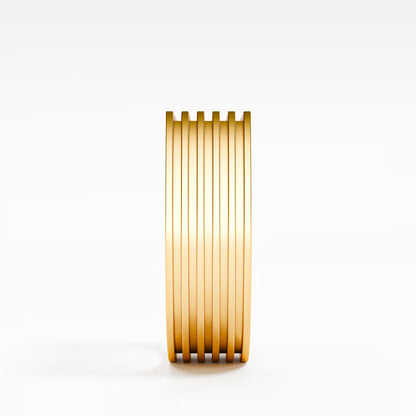 The Architect - Men's Grooved Stripe Band Ring by Gehnok