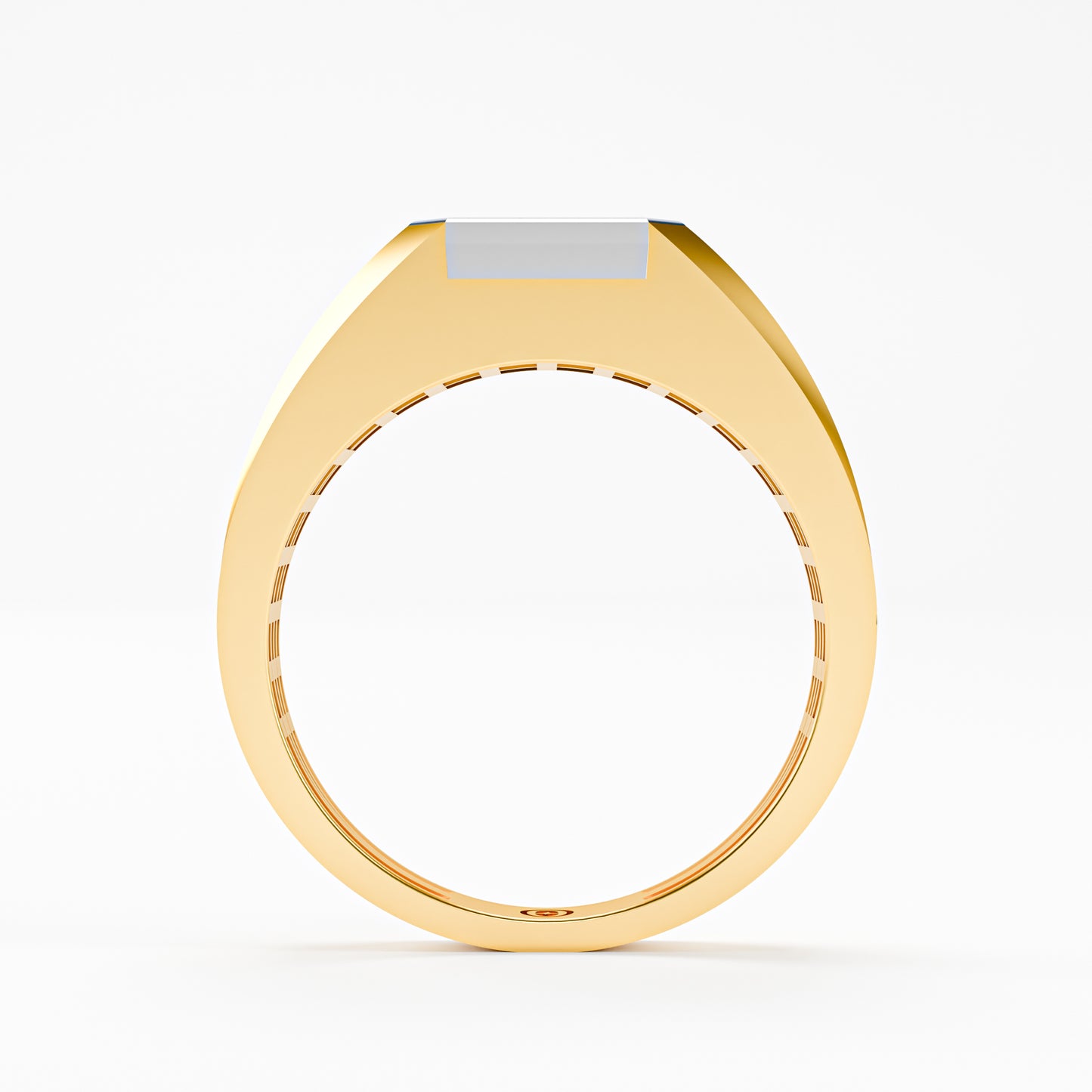 The Executive Two-Tone Gold Men's East-West Emerald Cut Diamond Ring