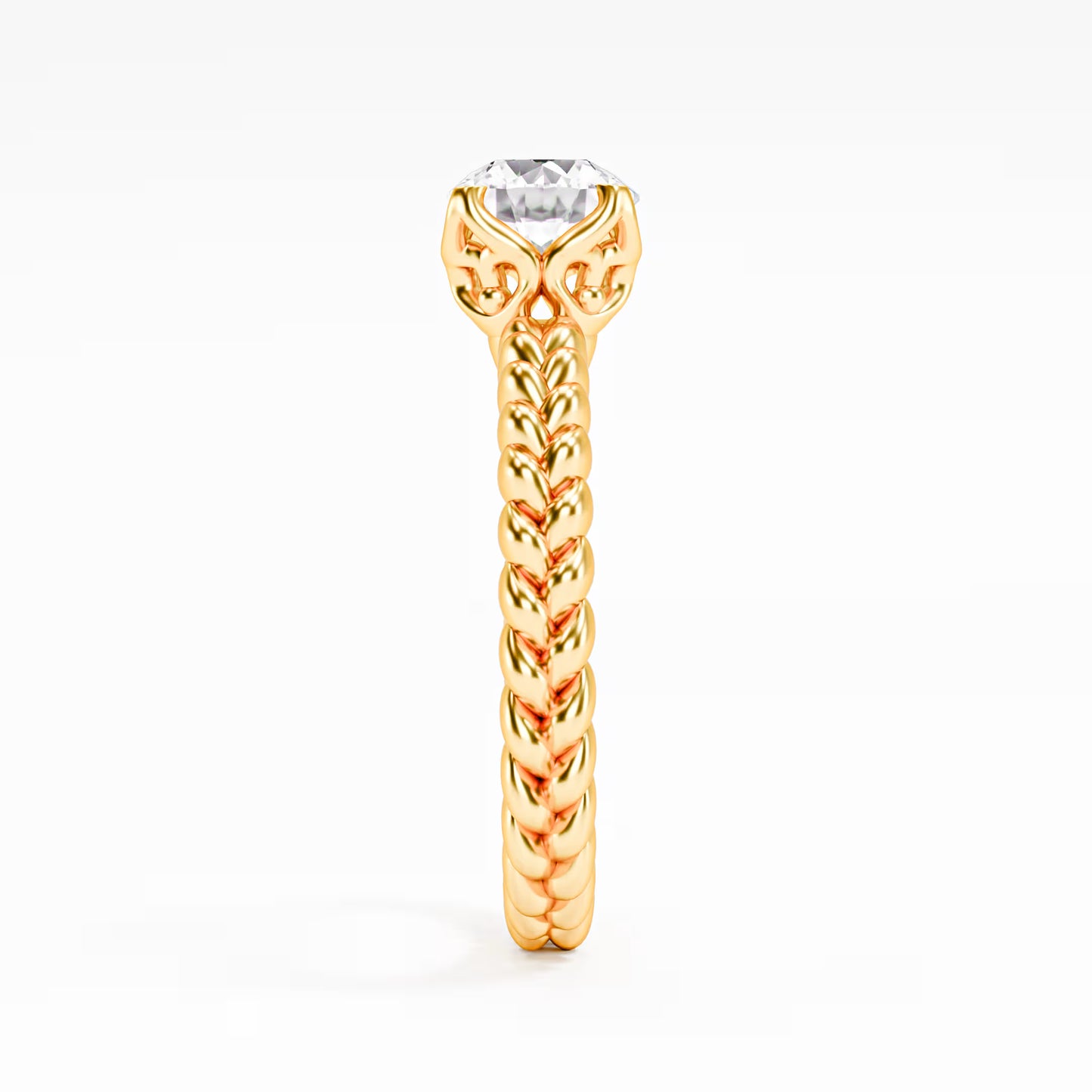 The Rope Solitaire - Twisted Braid Diamond Ring by Gehnok