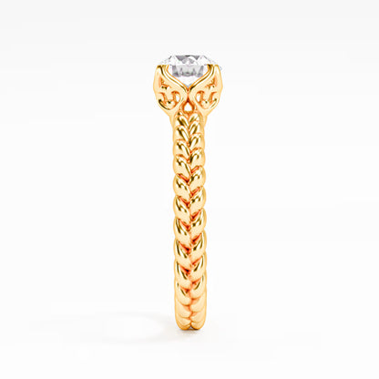 The Rope Solitaire - Twisted Braid Diamond Ring by Gehnok