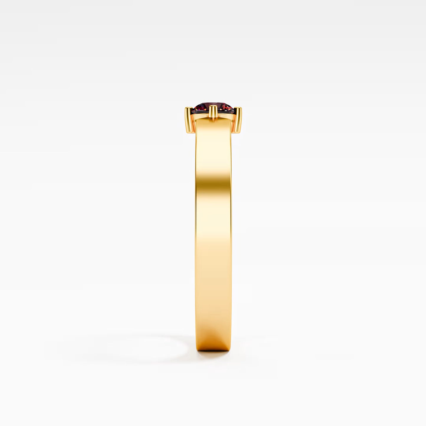Geometric Notch Solitaire Ring