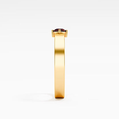 Geometric Notch Solitaire Ring