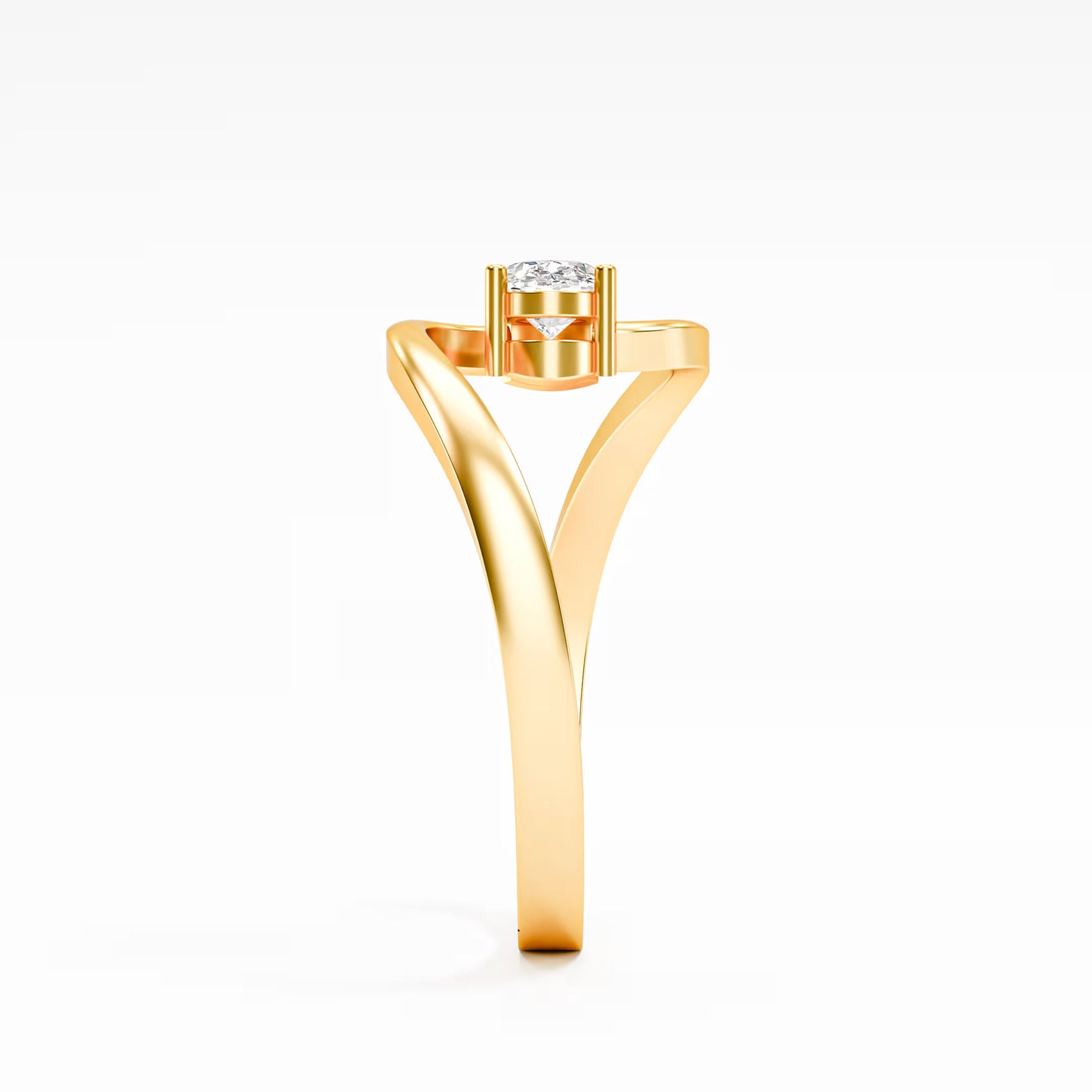 The Swirl - Oval Diamond Bypass Loop Ring by Gehnok