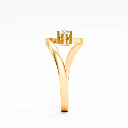The Swirl - Oval Diamond Bypass Loop Ring by Gehnok