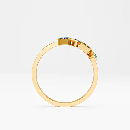Four-Stone Trillion Cascade Ring