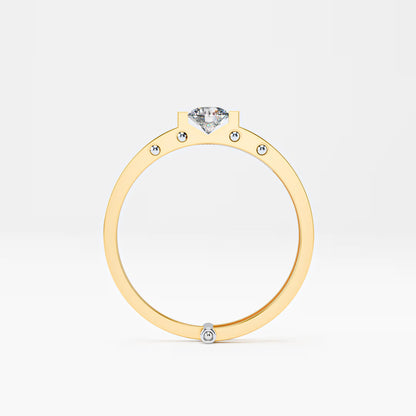 Double Rail Open-Shank Solitaire Ring