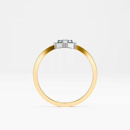Octagonal Star Cluster Ring - Sapphire, Emerald & Diamond