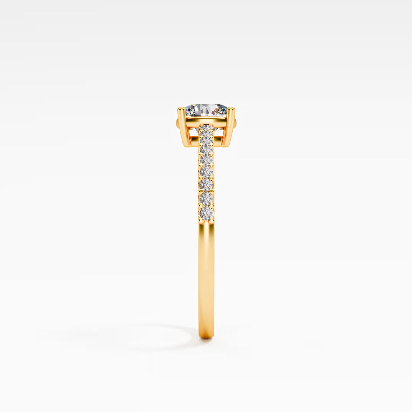 Cushion Cut Diamond Pavé band Ring