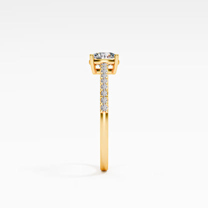 Cushion Cut Diamond Pavé band Ring