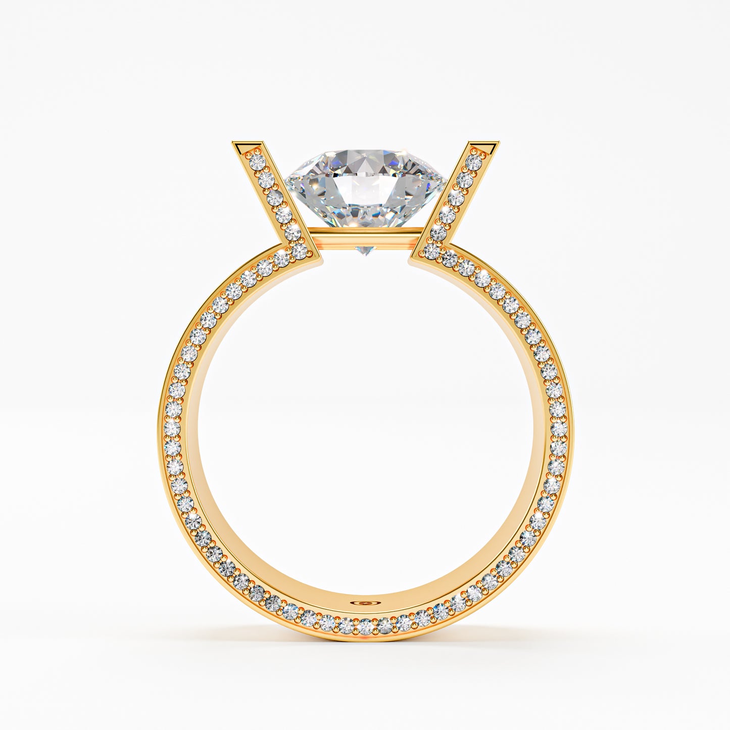The Floating Stone - Men's Bar Set Diamond Ring