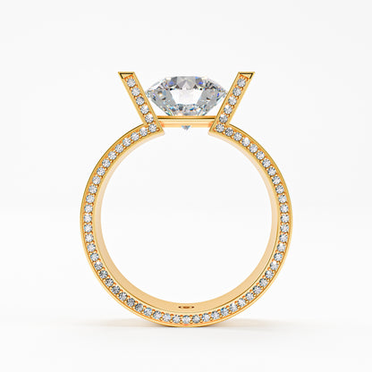 The Floating Stone - Men's Bar Set Diamond Ring