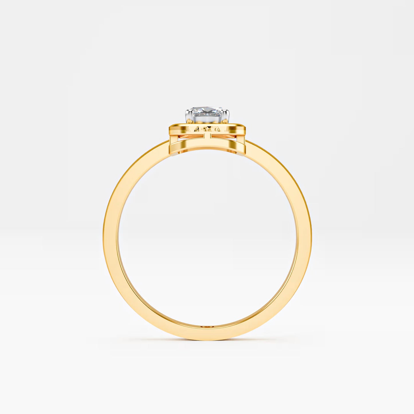 The Swirl - Oval Diamond Open Frame Solitaire Ring