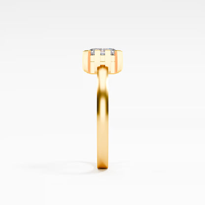The Asscher -  Art Deco Geometric Cage Asscher Cut Diamond Ring