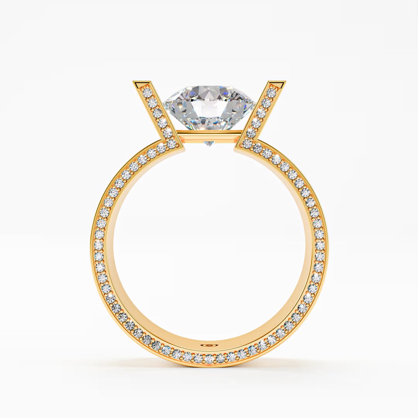 The Floating Stone - Men's Bar Set Diamond Ring