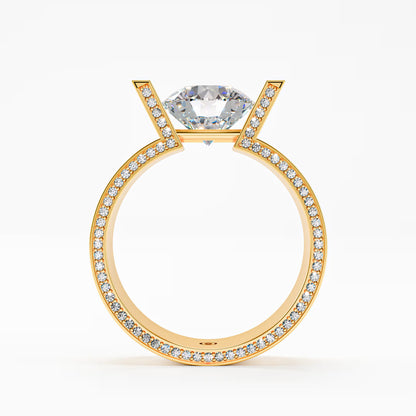 The Floating Stone - Men's Bar Set Diamond Ring