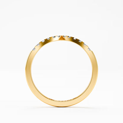The Chevron Band - Gold Diamond V-Shape Stackable Ring by Gehnok