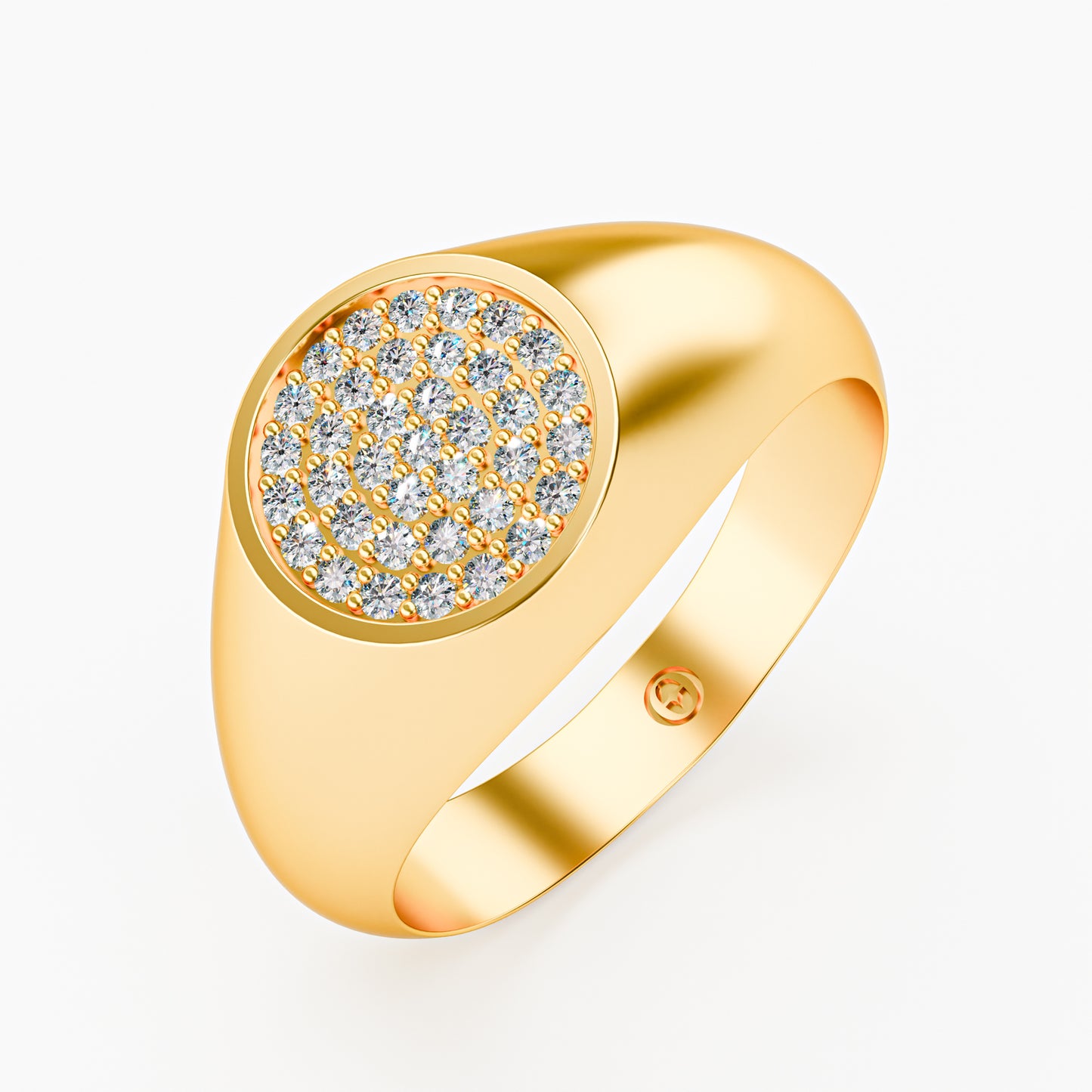 The Diamond Signet - Oval Pavé Diamond Men's Ring