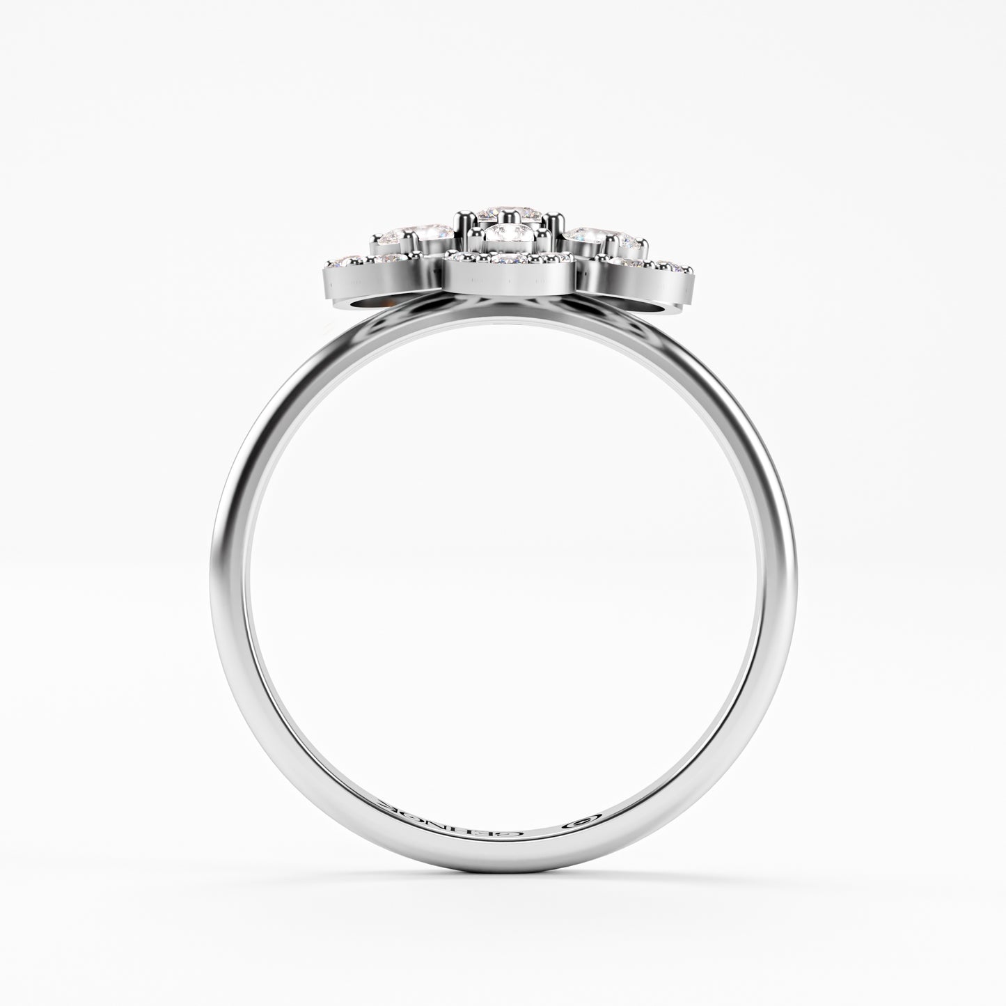 The Blossom - Two-Tone Gold Floral Diamond Cluster Ring by Gehnok