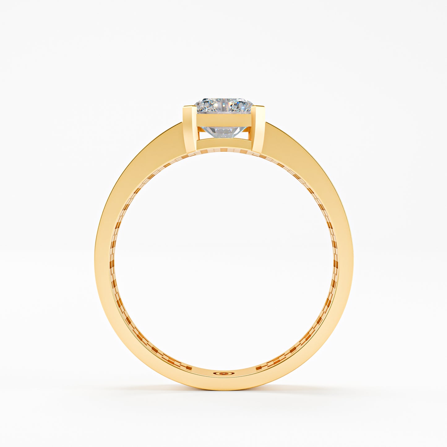 The Lattice - Men's Emerald Cut Diamond & Pavé Ring