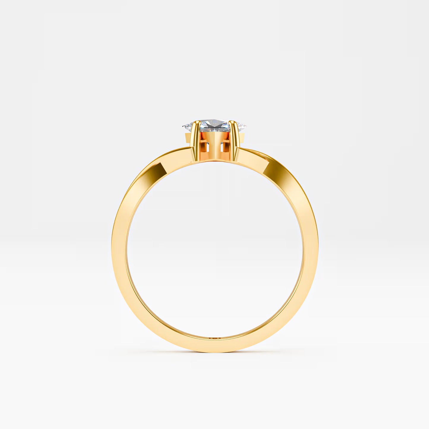Princess Cut Twist Crossover Ring