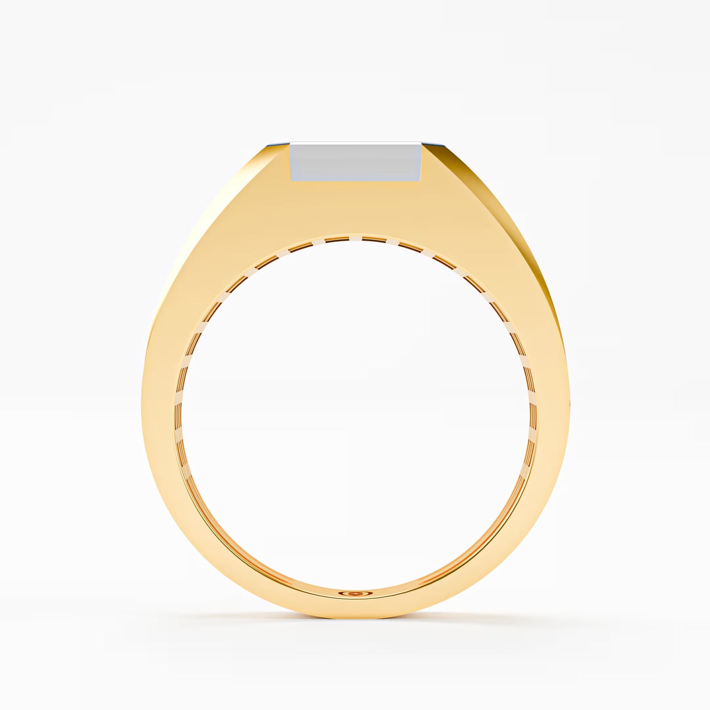 The Executive Two-Tone Gold Men's East-West Emerald Cut Diamond Ring