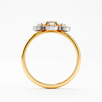 The Blossom - Two-Tone Gold Floral Diamond Cluster Ring by Gehnok