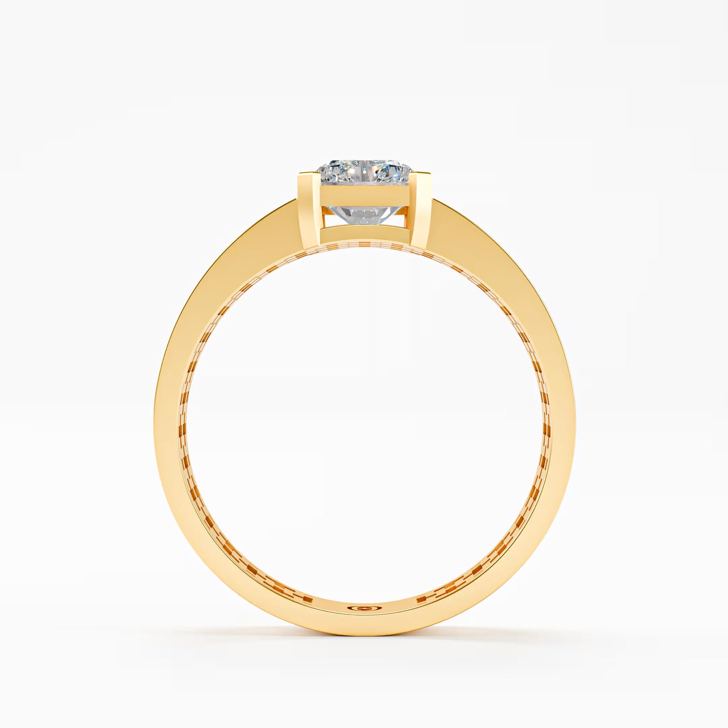 The Lattice - Men's Emerald Cut Diamond & Pavé Ring