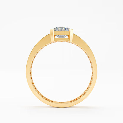 The Lattice - Men's Emerald Cut Diamond & Pavé Ring