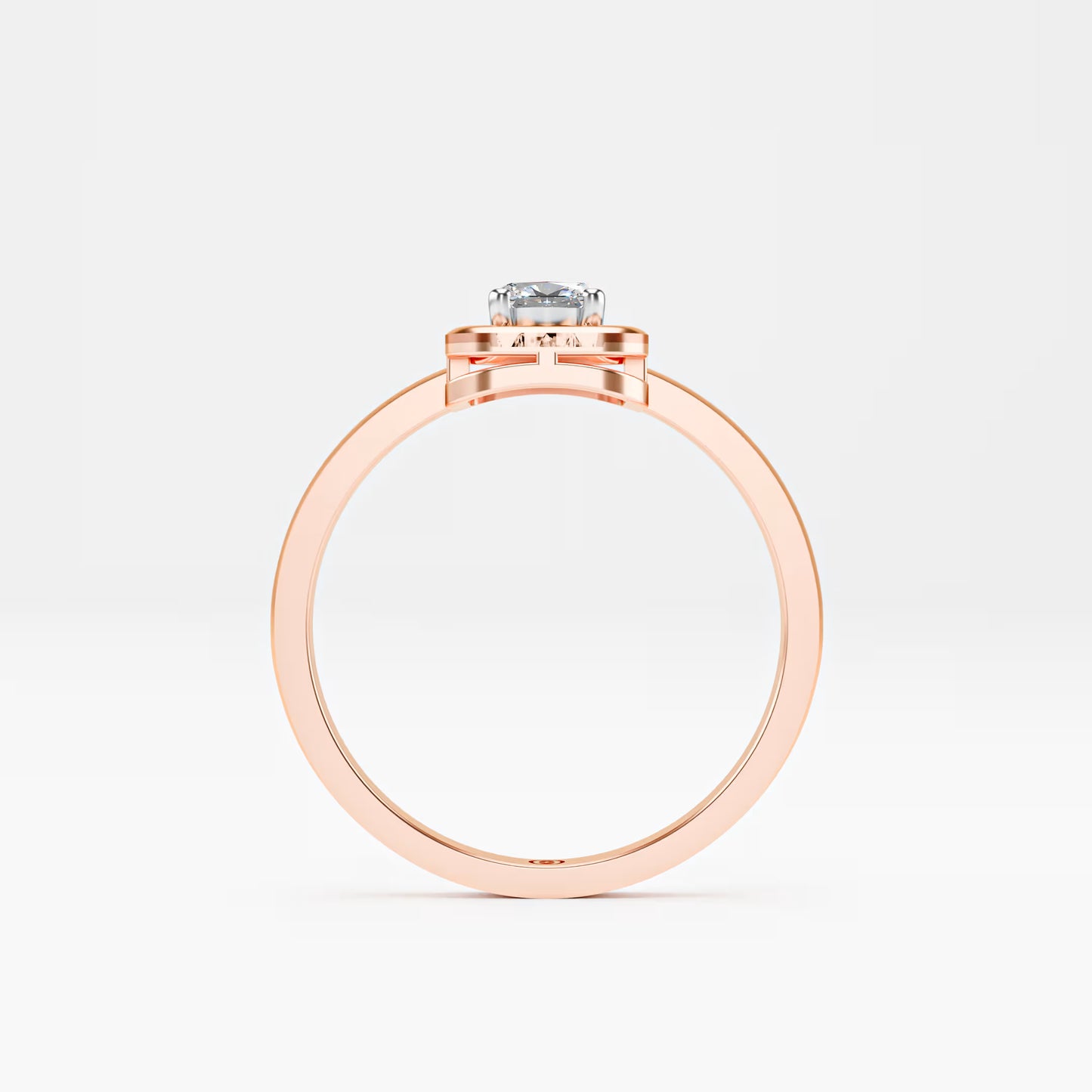 The Swirl - Oval Diamond Open Frame Solitaire Ring