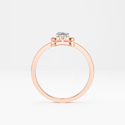 The Swirl - Oval Diamond Open Frame Solitaire Ring
