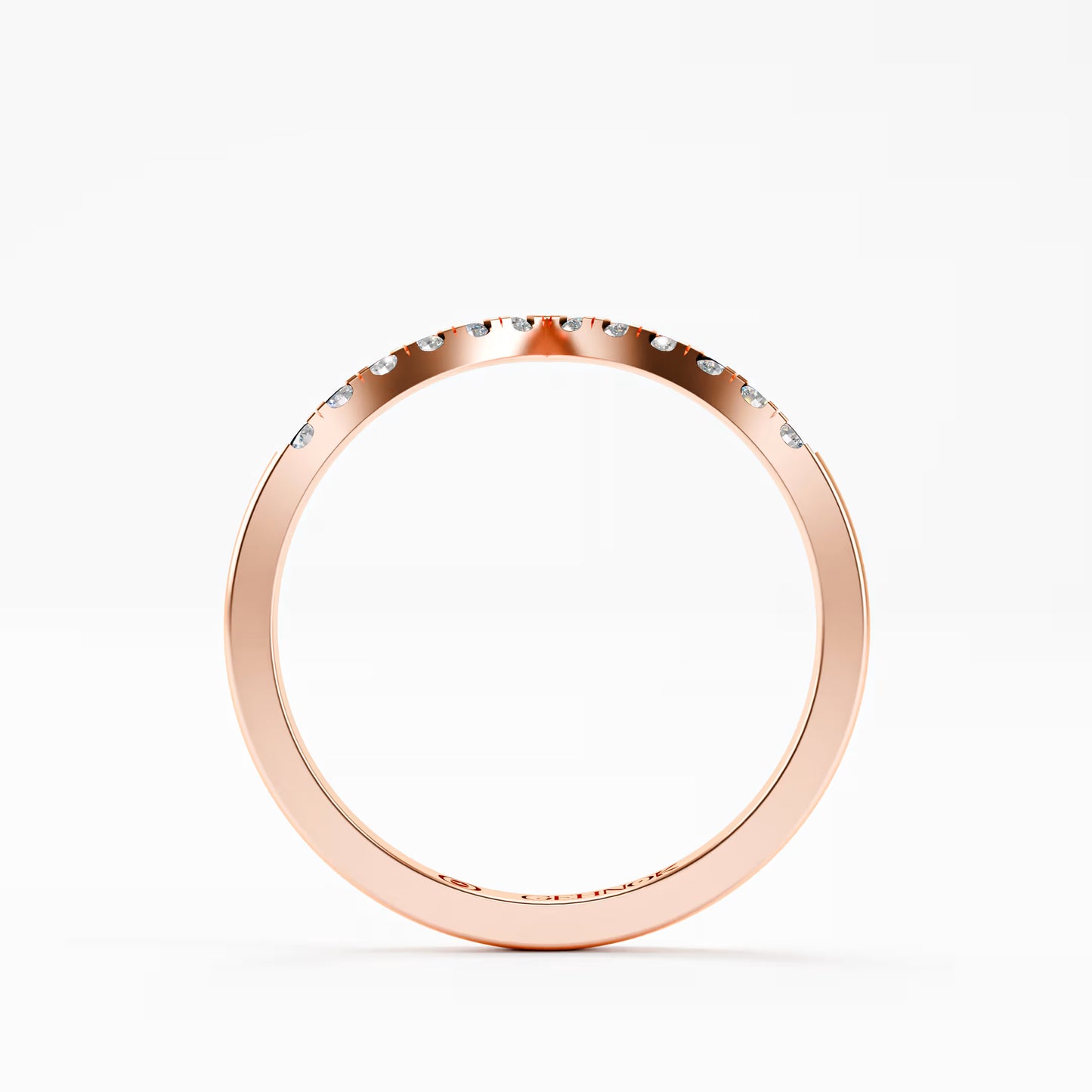 The Chevron Band - Gold Diamond V-Shape Stackable Ring by Gehnok
