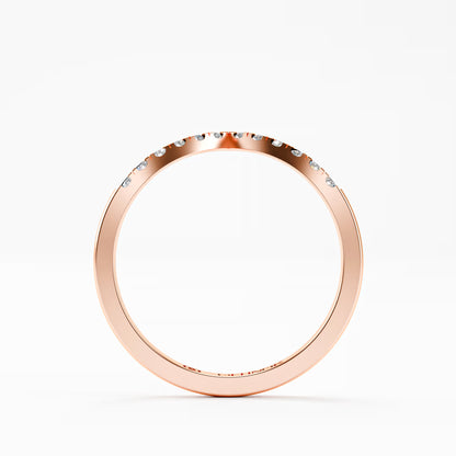 The Chevron Band - Gold Diamond V-Shape Stackable Ring by Gehnok