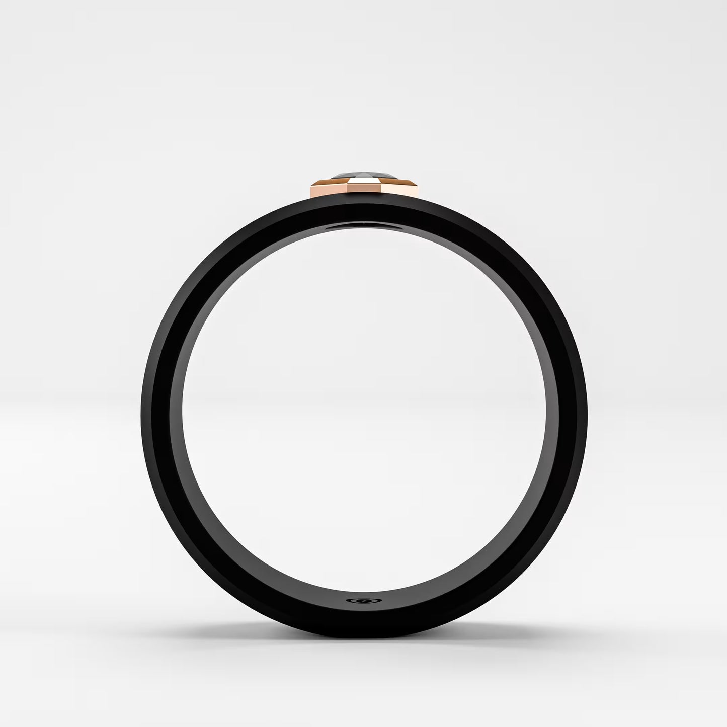 The Onyx Hex - Black Diamond Octagon Bezel Ring