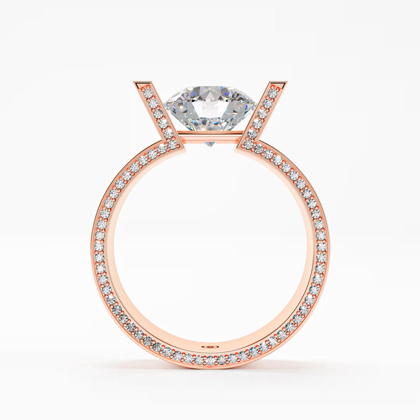 The Floating Stone - Men's Bar Set Diamond Ring