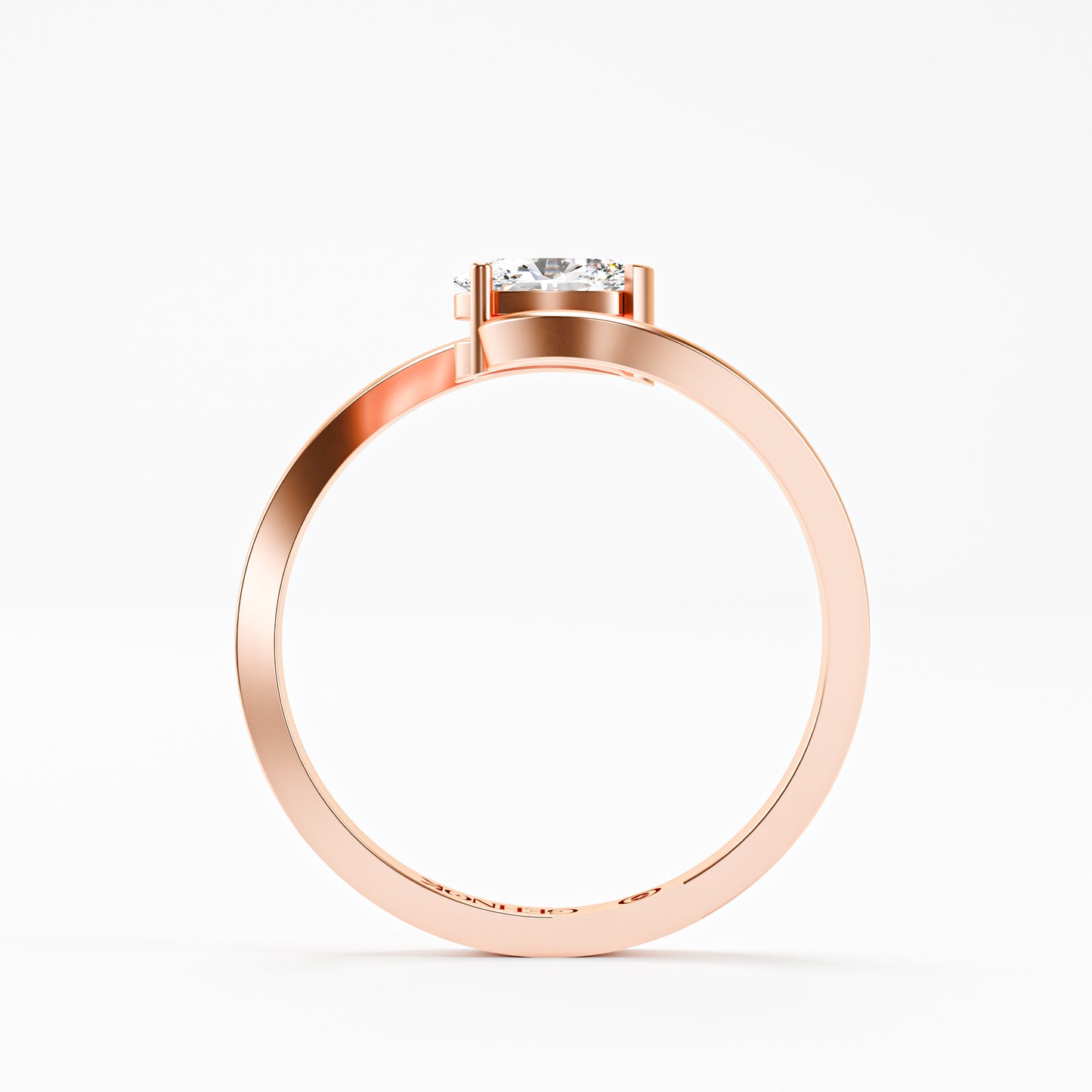 The Swirl - Oval Diamond Bypass Loop Ring by Gehnok