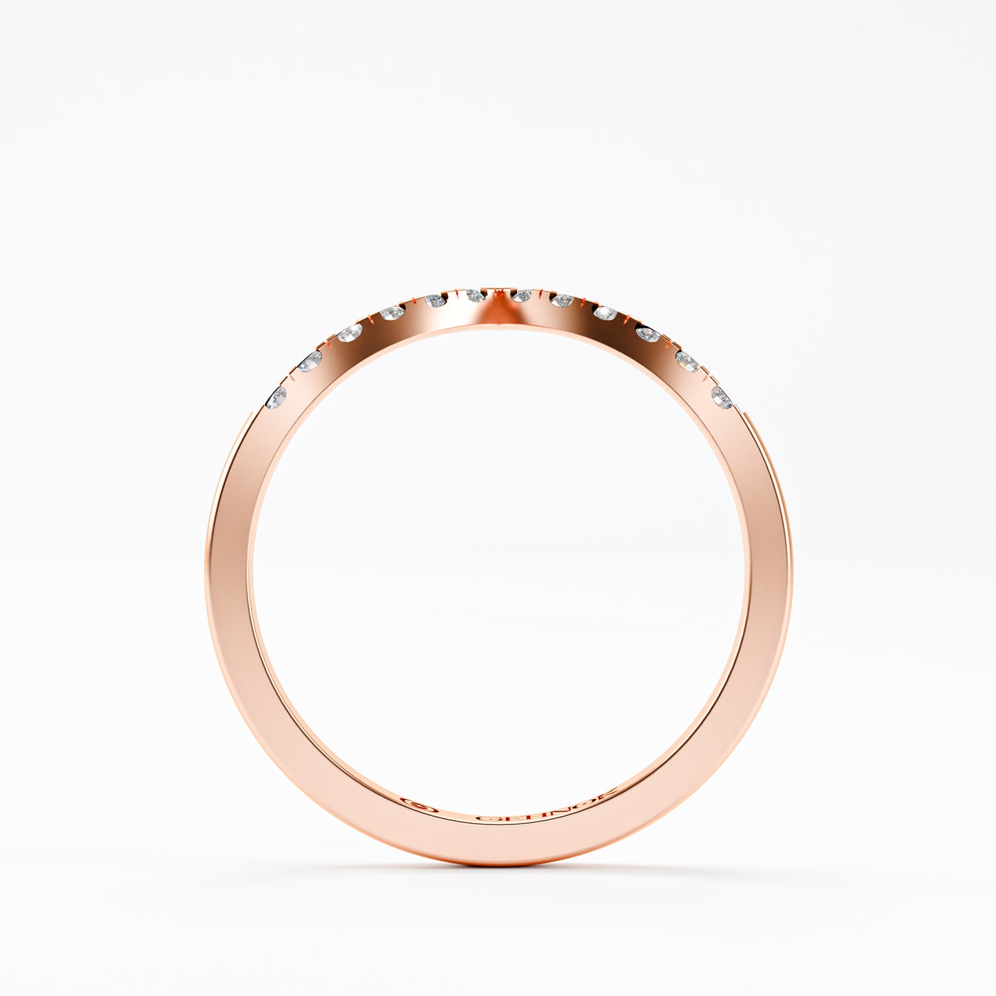 The Chevron Band - Gold Diamond V-Shape Stackable Ring by Gehnok