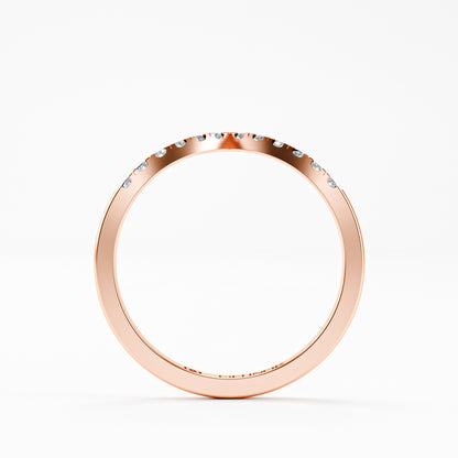 The Chevron Band - Gold Diamond V-Shape Stackable Ring by Gehnok