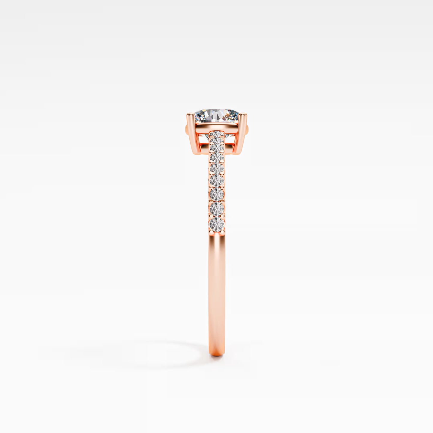 Cushion Cut Diamond Pavé band Ring