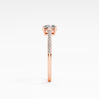 Cushion Cut Diamond Pavé band Ring