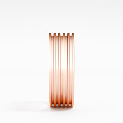 The Architect - Men's Grooved Stripe Band Ring by Gehnok