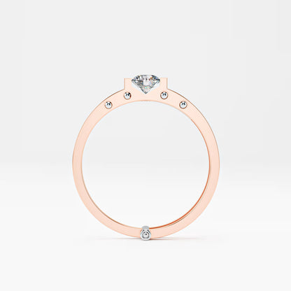 Double Rail Open-Shank Solitaire Ring